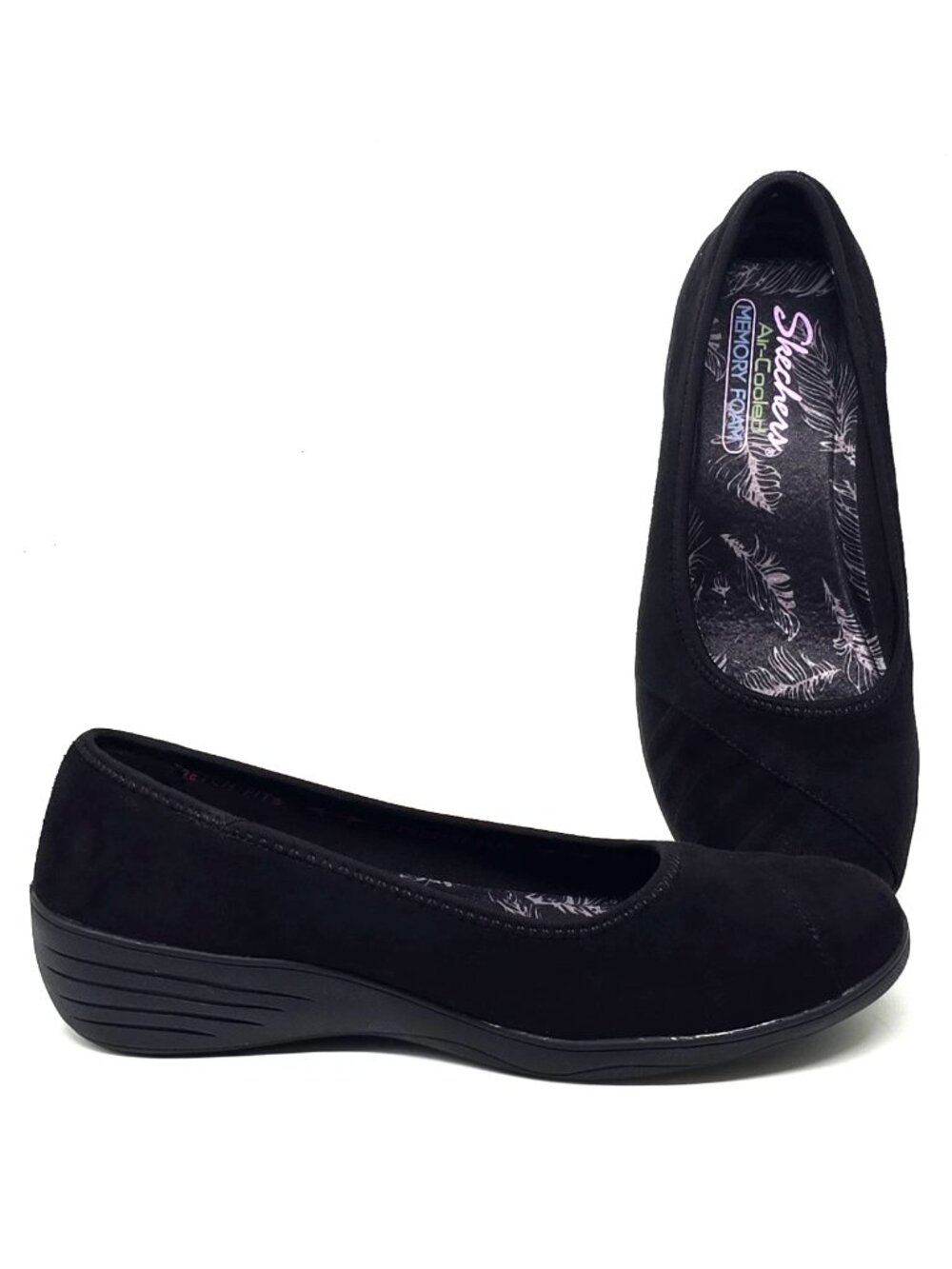 Skechers Kiss Make Out Black Slip-On Casual Comfort Flats Women's Size 9.5M